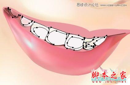Illustrator网格工具绘制写实美女教程,脚本之家