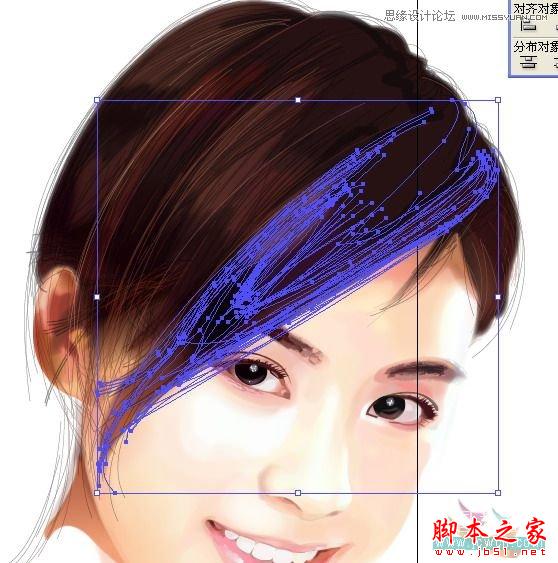 Illustrator网格工具绘制写实美女教程,脚本之家