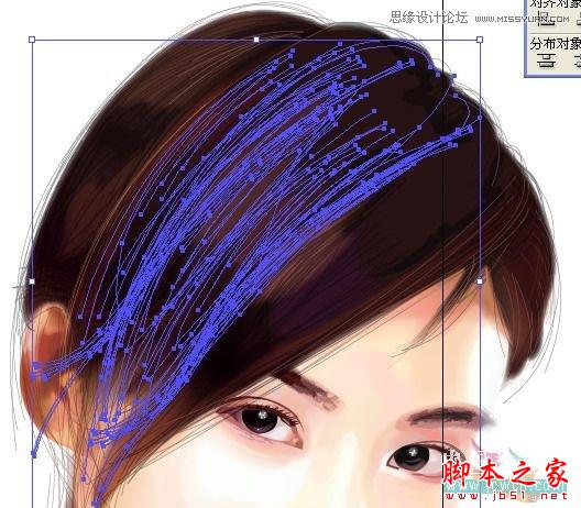 Illustrator网格工具绘制写实美女教程,脚本之家