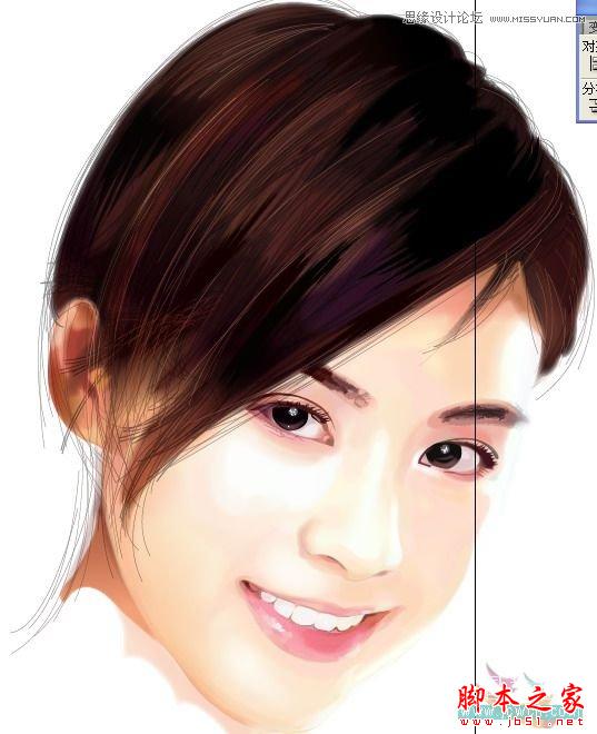 Illustrator网格工具绘制写实美女教程,脚本之家