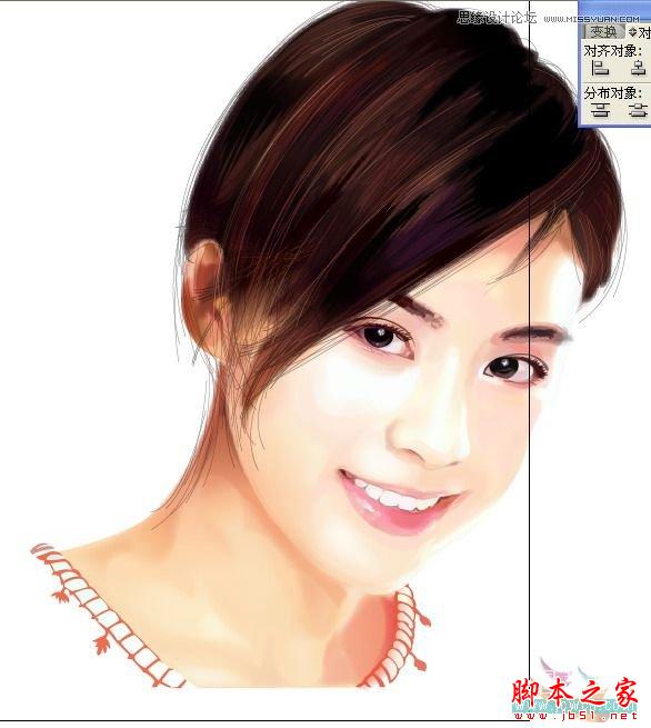 Illustrator网格工具绘制写实美女教程,脚本之家