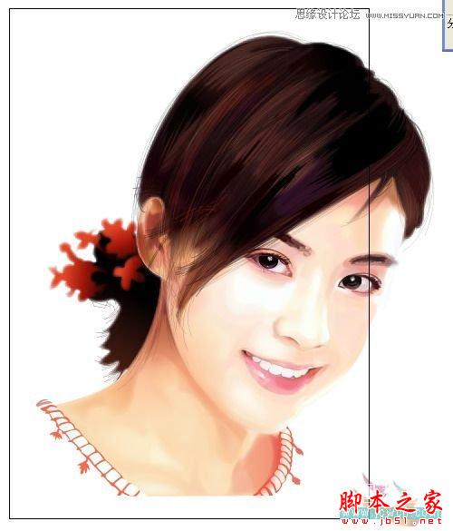 Illustrator网格工具绘制写实美女教程,脚本之家