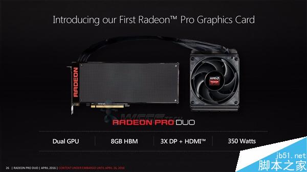 1.5倍TITAN X！AMD Radeon Pro Duo完整规格公布