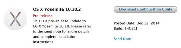 苹果向开发者发布第三个OS X 10.10.2测试版