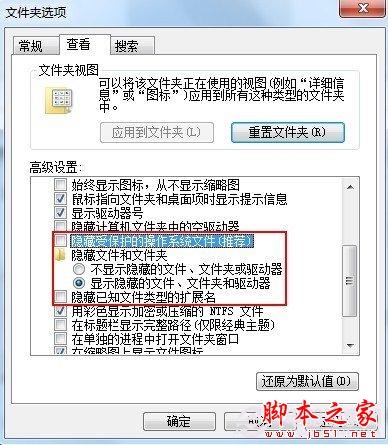 让电脑显示隐藏文件方法