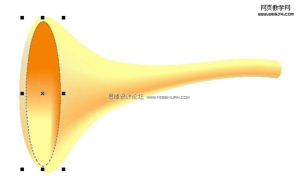 CorelDraw网格填充工具绘制卡通唢呐_脚本之家