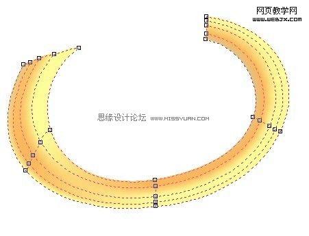CorelDraw网格填充工具绘制卡通唢呐_脚本之家
