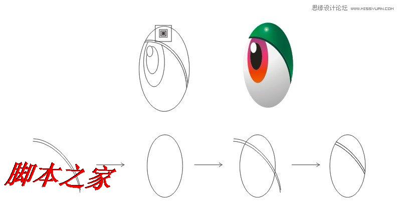 CorelDraw绘制绿色可爱的卡通龙,脚本之家