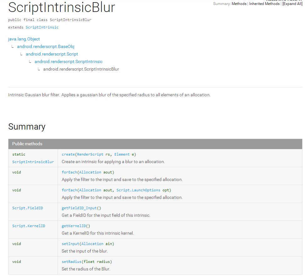 ScriptIntrinsicBlur类的申明