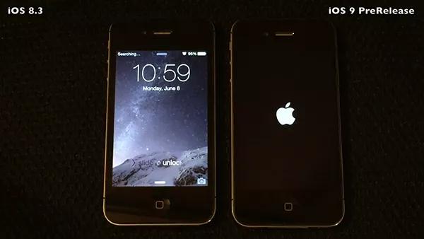 iOS 9 与 iOS 8.3 及 7.1.2速度比拼