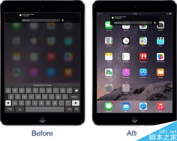 iPad越狱后安装插件推荐：为iPad换个通知横幅显示方式吧