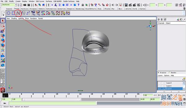 MAYA NURBS制作高精度生物模型详解 脚本之家 MAYA建模教程