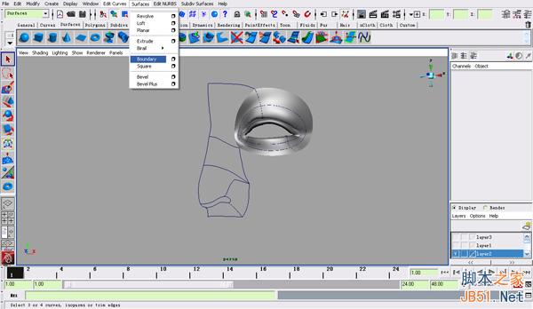 MAYA NURBS制作高精度生物模型详解 脚本之家 MAYA建模教程
