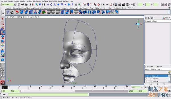 MAYA NURBS制作高精度生物模型详解 脚本之家 MAYA建模教程