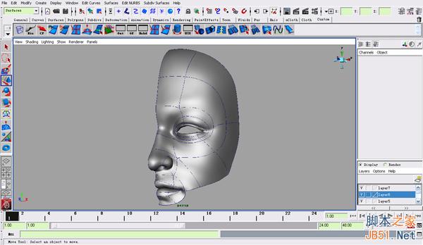 MAYA NURBS制作高精度生物模型详解 脚本之家 MAYA建模教程