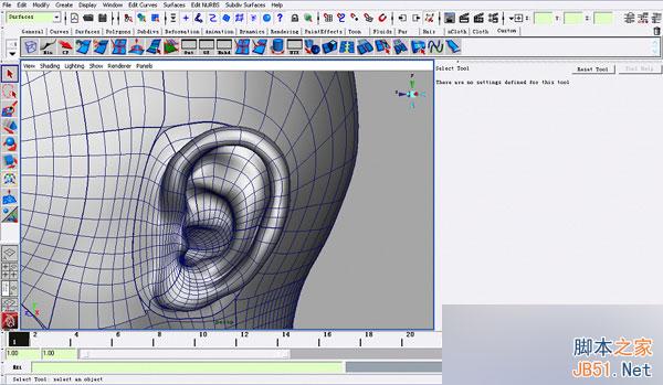 MAYA NURBS制作高精度生物模型详解 脚本之家 MAYA建模教程