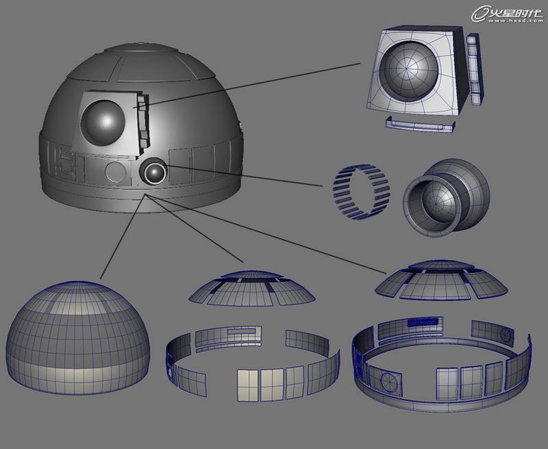 MAYA制作《星球大战》中的机器人R2D2 脚本之家 MAYA建模教程