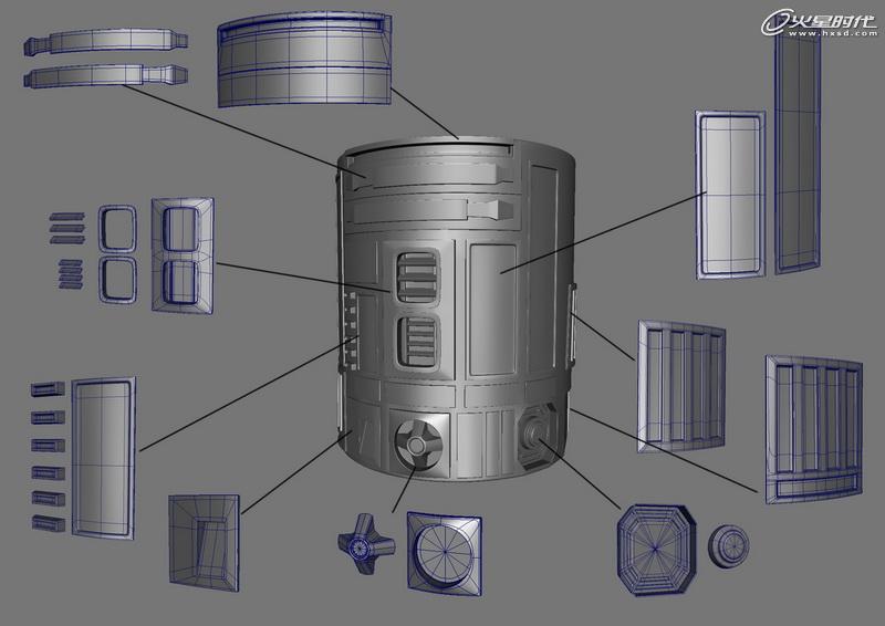MAYA制作《星球大战》中的机器人R2D2 脚本之家 MAYA建模教程