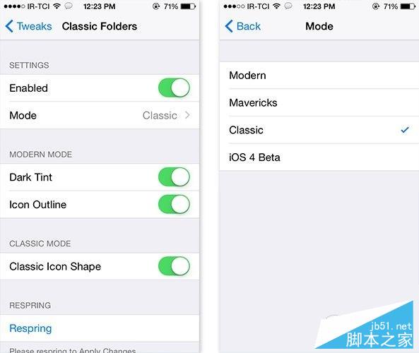 iOS7/8越狱不用降级 装ClassFolders插件可回归iOS6风格