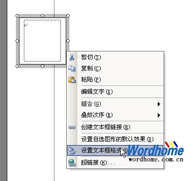选择“设置文本框格式”命令