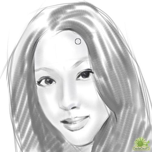 Painter手绘女孩头像素描_脚本之家jb51.net整理