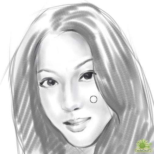 Painter手绘女孩头像素描_脚本之家jb51.net整理