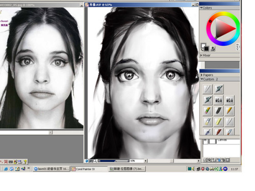 用Painter9临摹照片绘人像素描_脚本之家jb51.net整理整理
