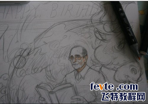 手绘插画过程 脚本之家 painter教程