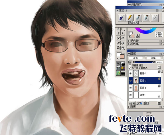PAINTER绘制一个可爱的搞怪男生 脚本之家 painter教程