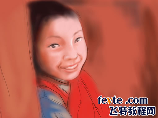painter绘制可爱的藏族小男孩 脚本之家 painter教程