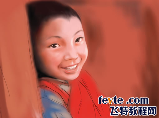 painter绘制可爱的藏族小男孩 脚本之家 painter教程