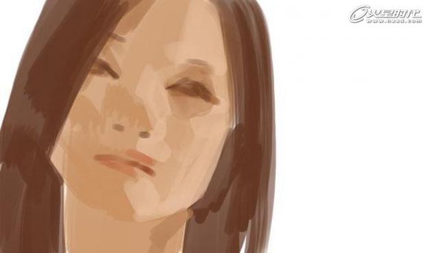 painter绘制写实女孩头像 脚本之家 painter鼠绘教程