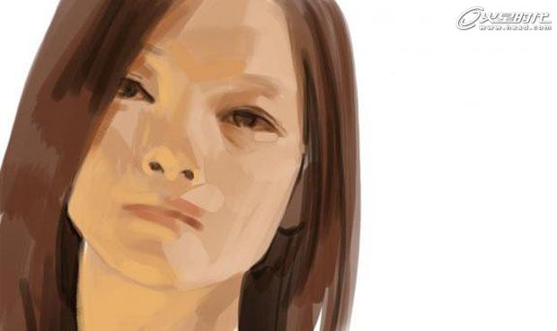 painter绘制写实女孩头像 脚本之家 painter鼠绘教程