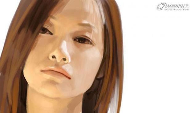 painter绘制写实女孩头像 脚本之家 painter鼠绘教程