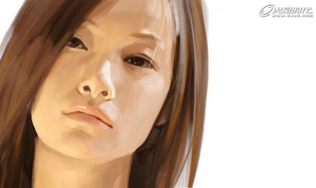 painter绘制写实女孩头像 脚本之家 painter鼠绘教程