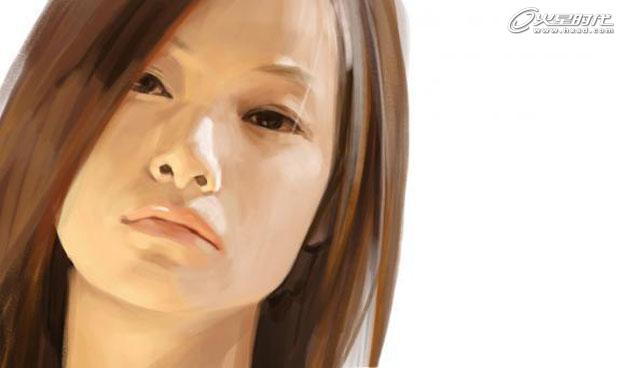 painter绘制写实女孩头像 脚本之家 painter鼠绘教程