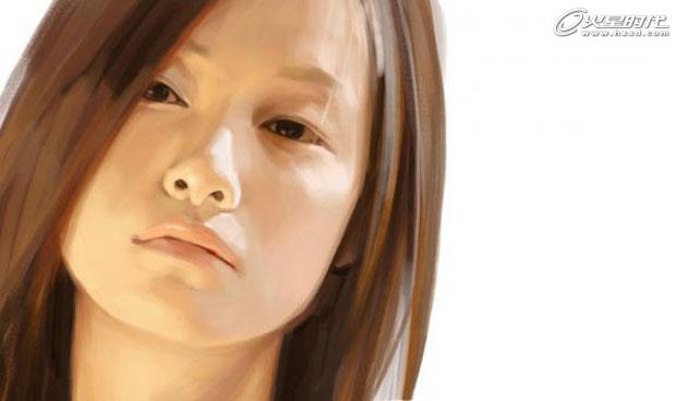 painter绘制写实女孩头像 脚本之家 painter鼠绘教程