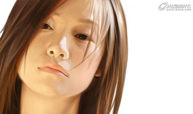 painter绘制写实女孩头像 脚本之家 painter鼠绘教程