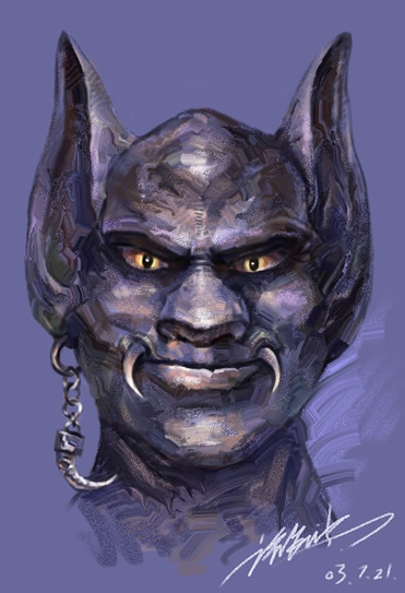 Painter Pastel（干画笔）绘制卡通魔王 脚本之家 painter教程