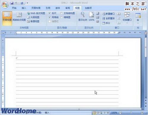 Word2007文档窗口网格线