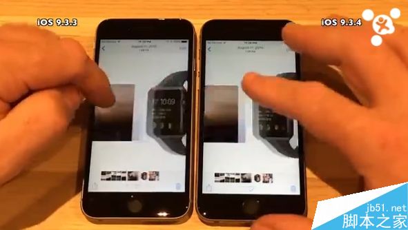 iPhone 5S/6/6S下iOS 9.3.4速度对比9.3.3：快升