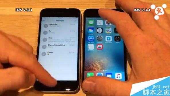 iPhone 5S/6/6S下iOS 9.3.4速度对比9.3.3：快升